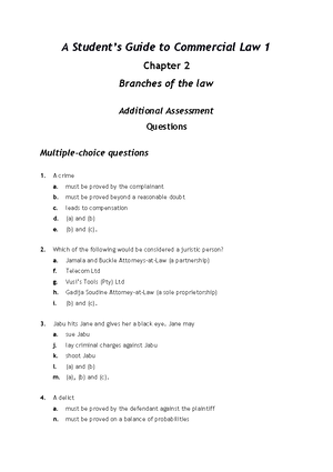 Chapter 12 Tutorial Answers - Commercial Law – Fresh Perspectives 3e ...