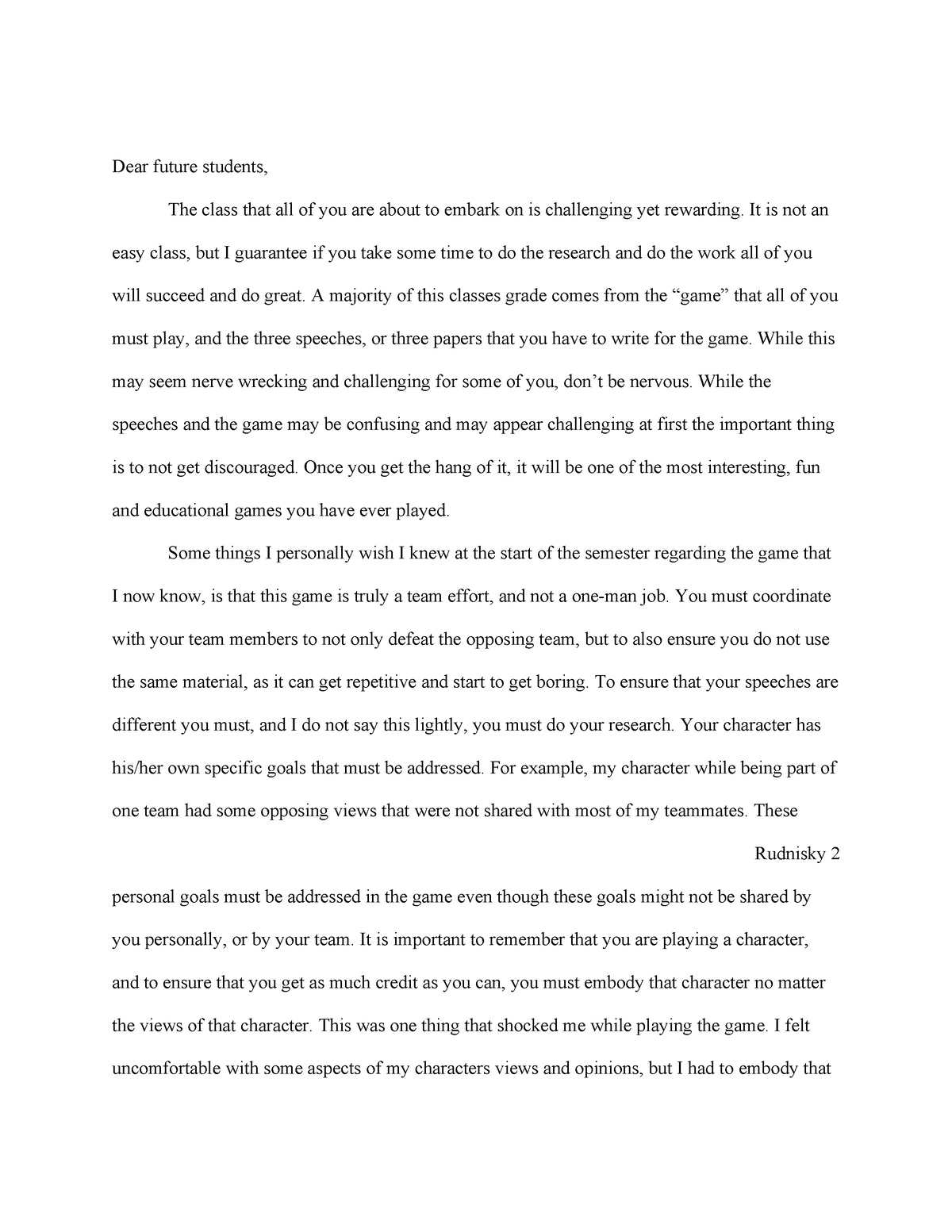 Reflective Essay new