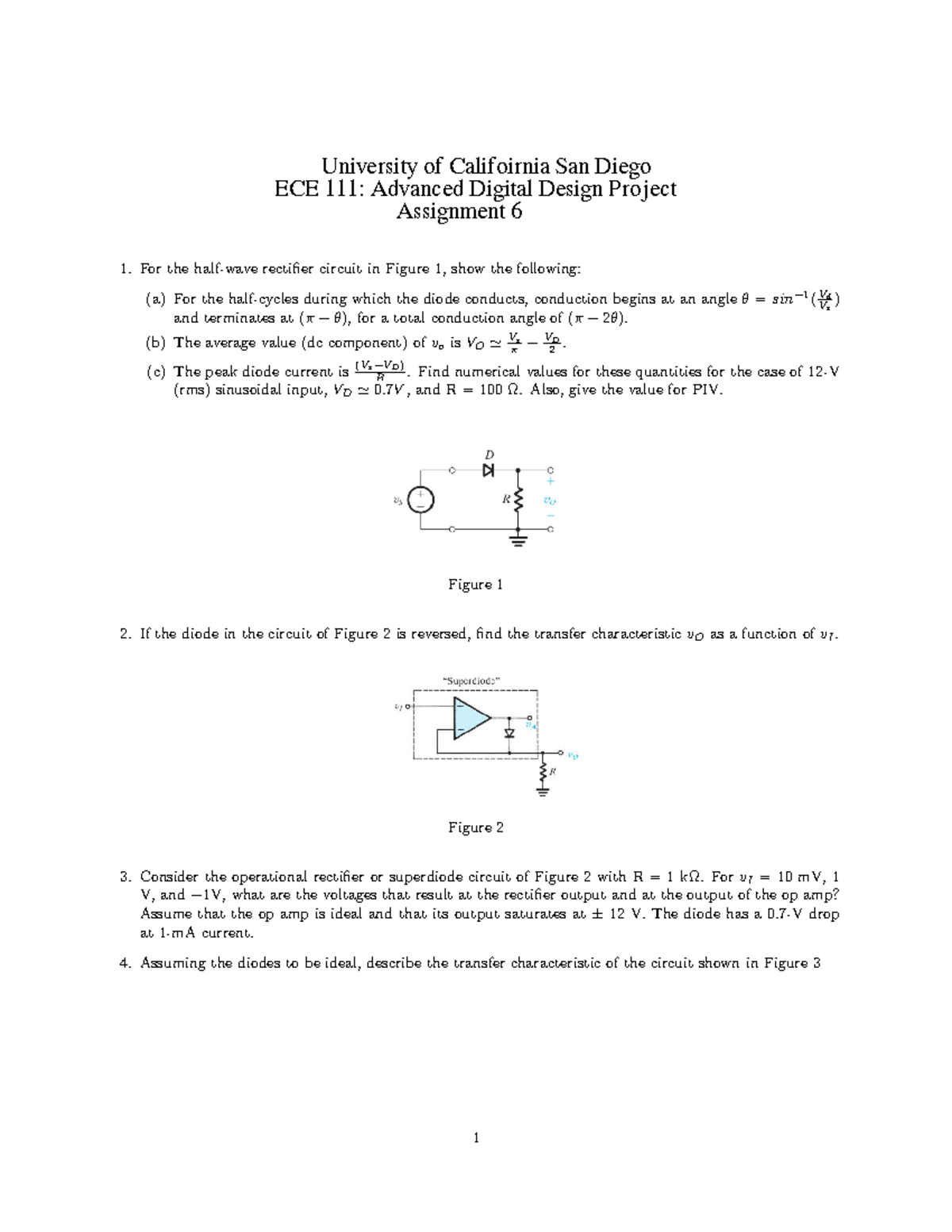 ECE 111 Assignment 6 - ES 104: Introduction To Analog And Digital ...