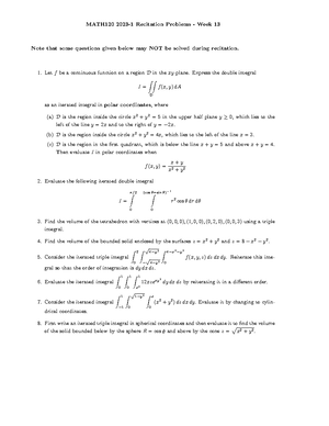 Recitation Problems 2 - Math 117 - Calculus I Recitation - 2 Fall 2024 ...