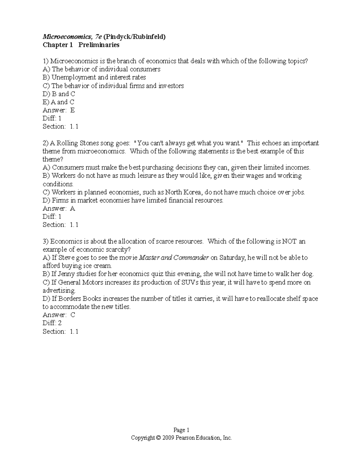 Chapter 01 - microeconomics - Microeconomics, 7e (Pindyck/Rubinfeld ...