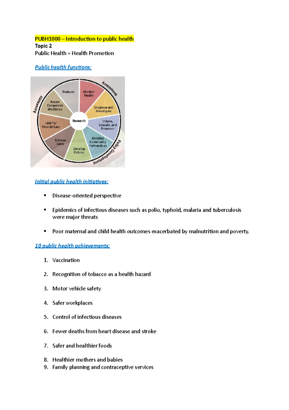 term paper on public health