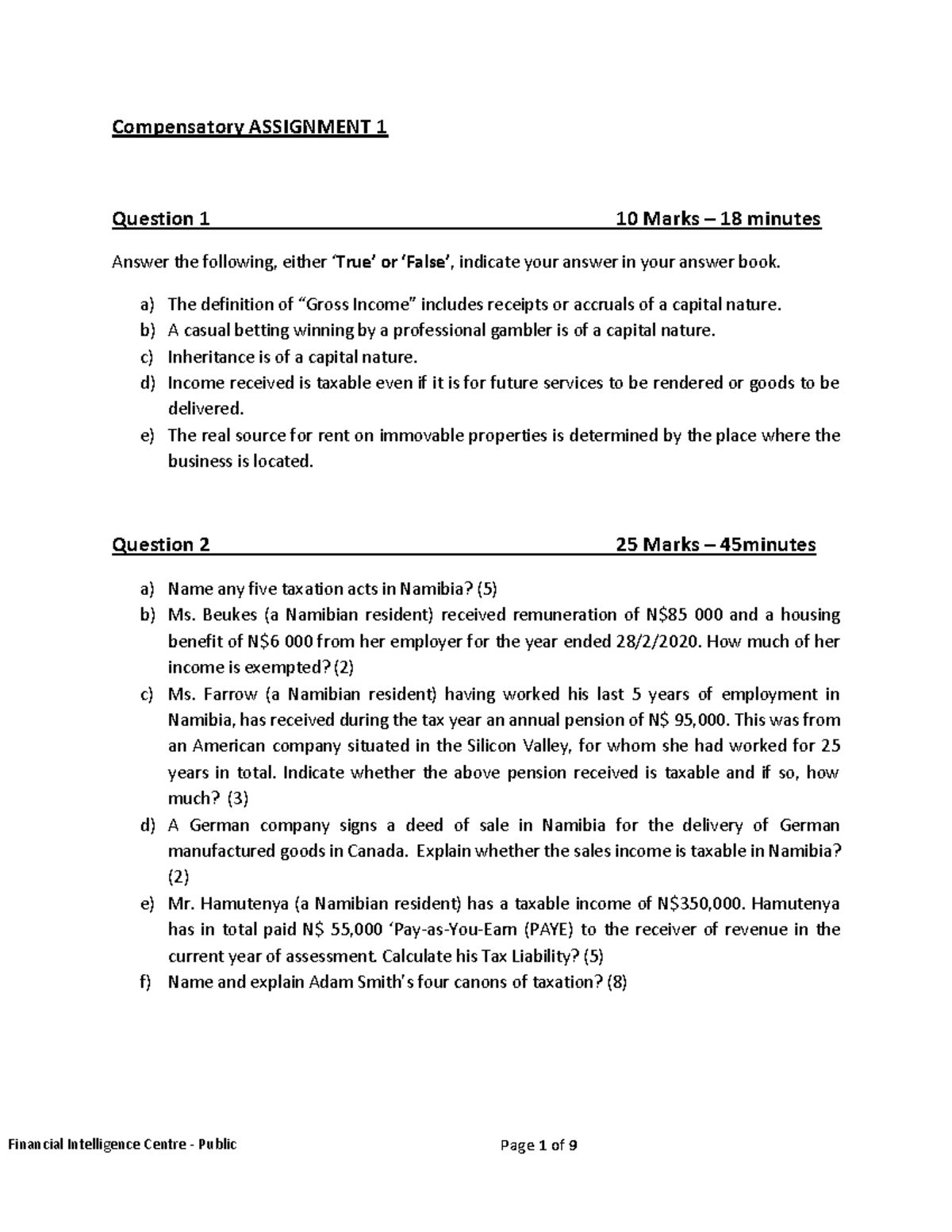 Compensatory Assignment 1 And 2 - Compensatory ASSIGNMENT 1 Question 1 ...