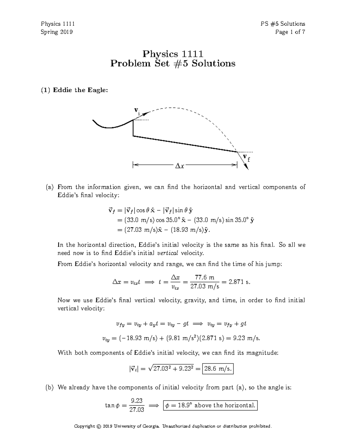 1111 PS05 sp19 solns - hw 5 - Physics Spring 2019 PS Solutions Page 1 ...
