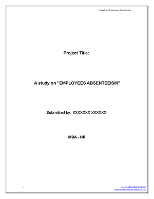 Study on employees absenteeism