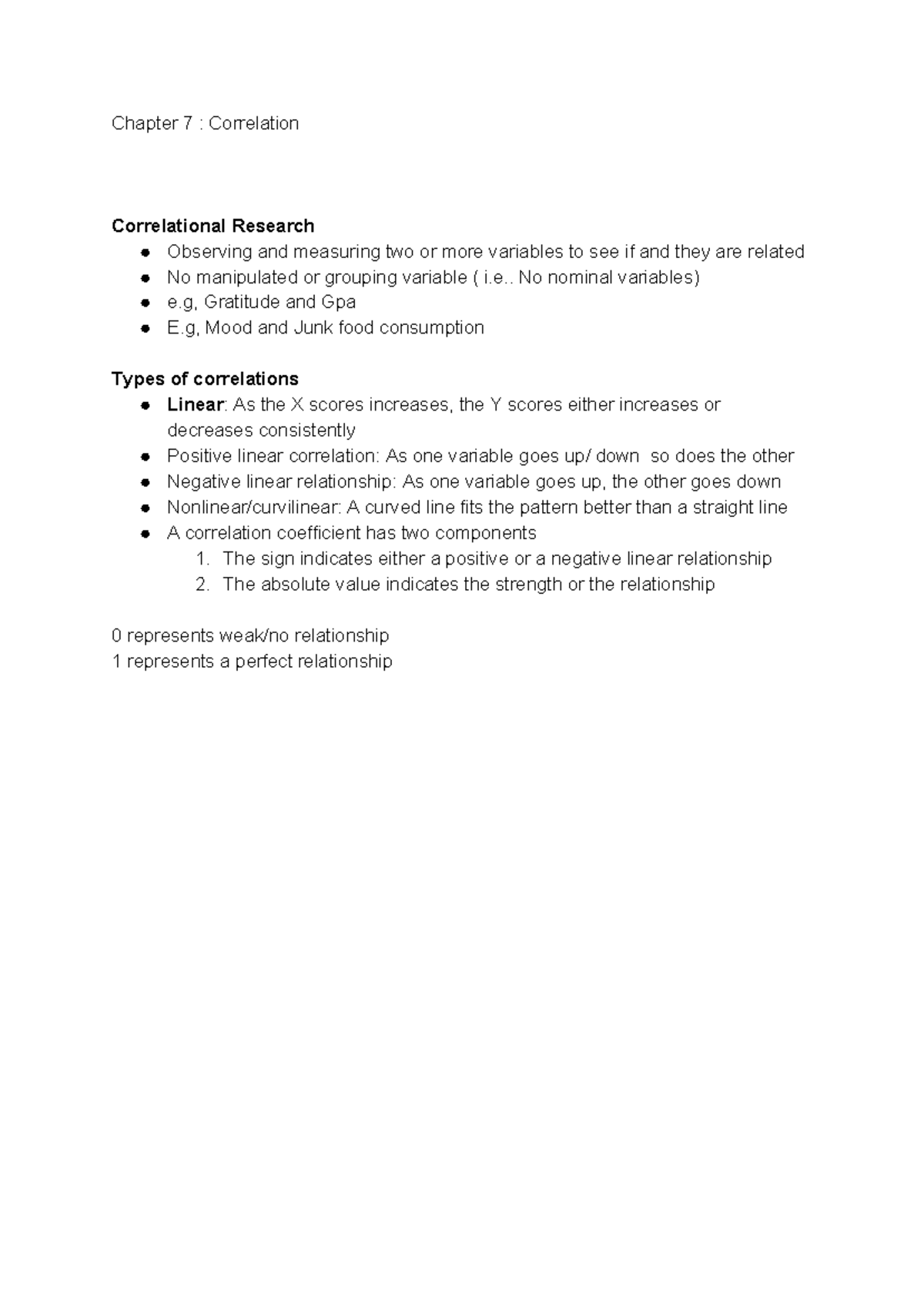 Chapter 7 Correlation - Lecture notes 7 - Chapter 7 : Correlation ...