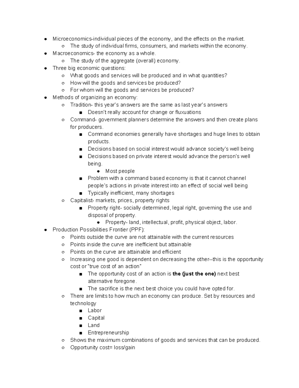 ECO 2023 Chapter 1 & 2 - Lecture notes 1-4 - Microeconomics-individual ...