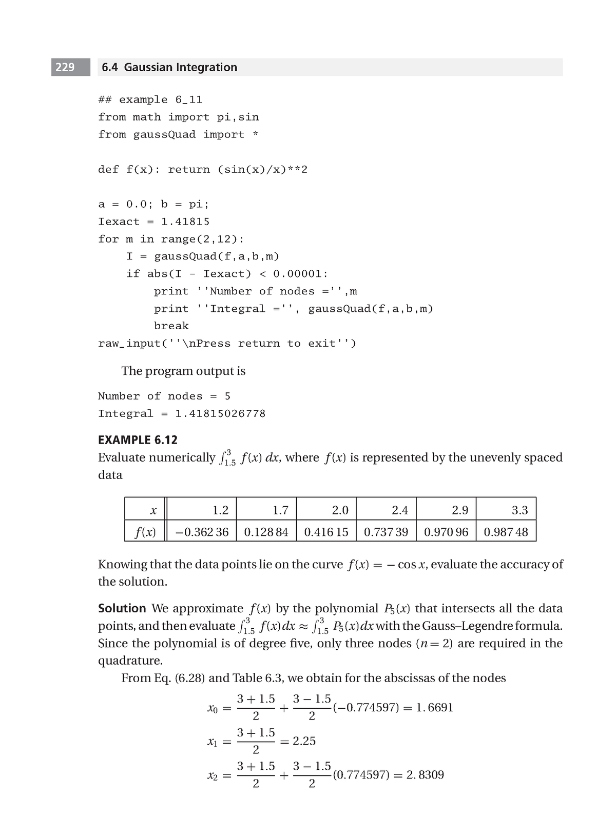 Numerical Method with Python-80 - 229 6 Gaussian Integration example 6 ...