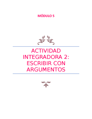 M05S1AI1 - Los Argumentos Del Ensayo. - MÓDULO 5 Actividad Integradora ...