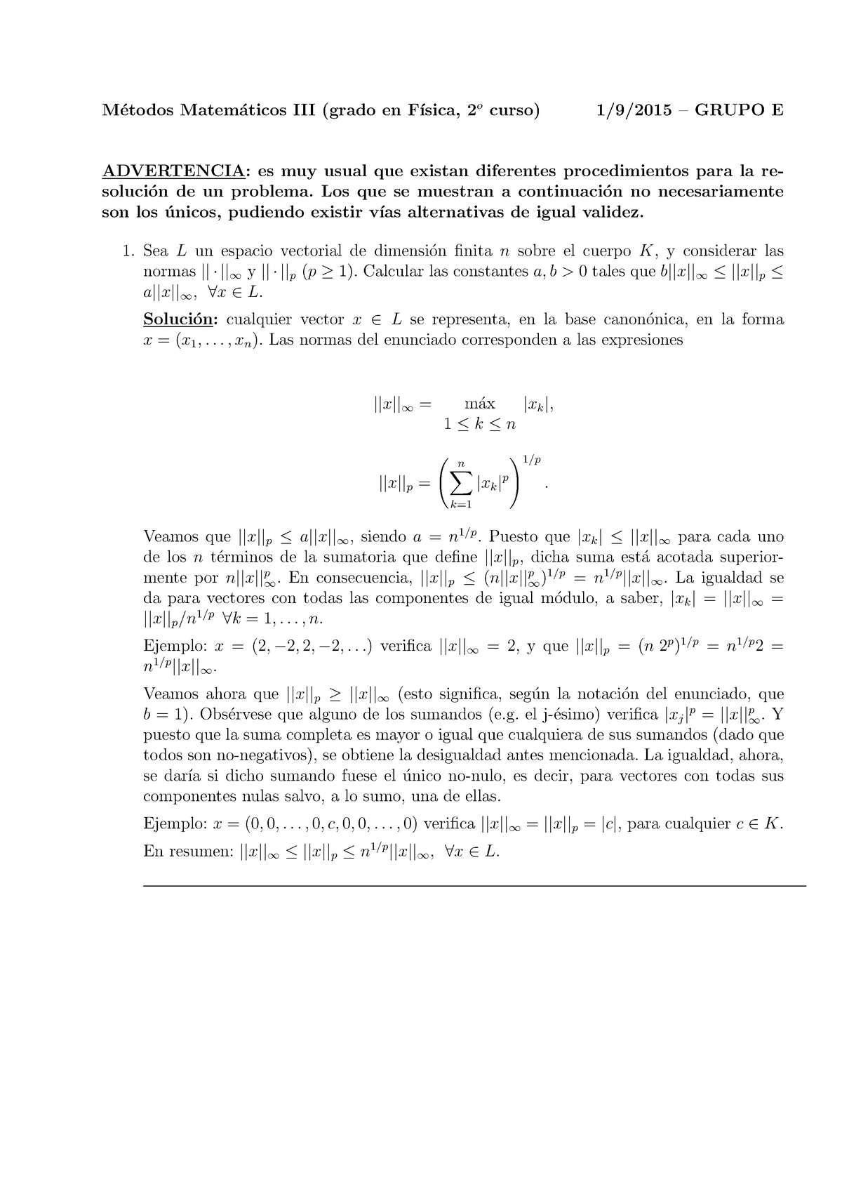 Examen Septiembre, Preguntas Y Respuestas - M´ Etodos Matem´ Aticos III ...