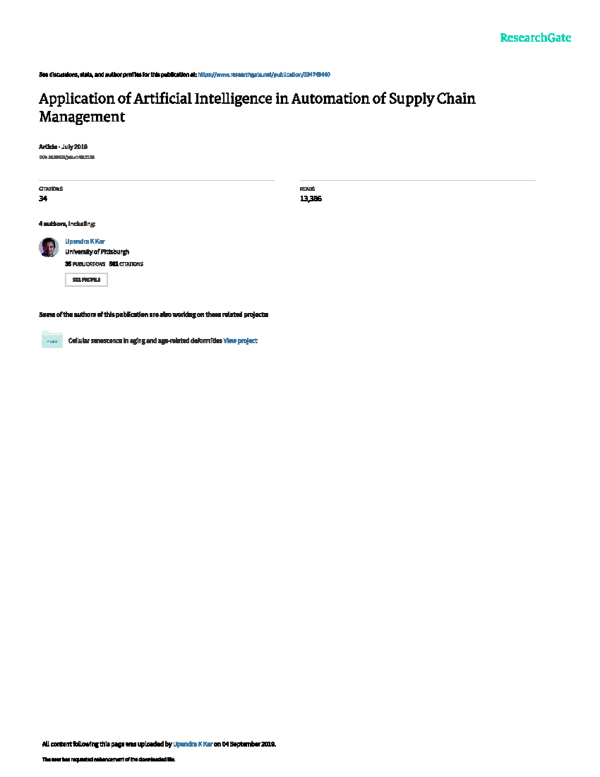 Ai in supply chain - Mechanical Engineering - Studocu