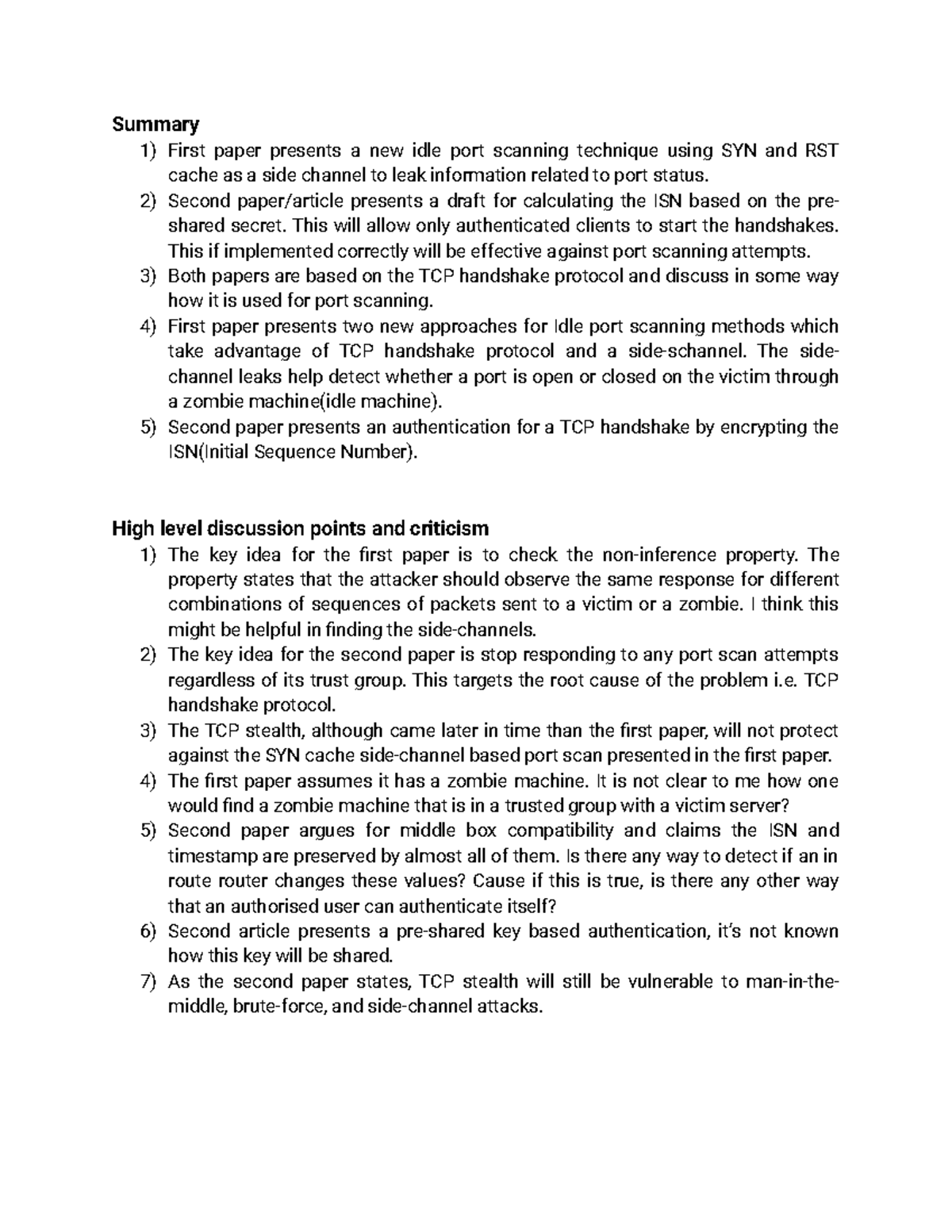 Reconnaissance - CS 254 - Paper reviews - Summary First paper presents ...