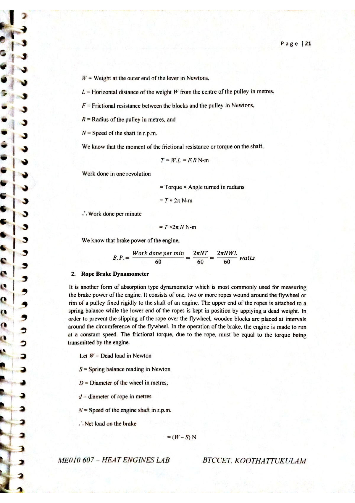 Document 21 - B. Tech Degree Mechanical Engineering Sixth Semester Lab ...