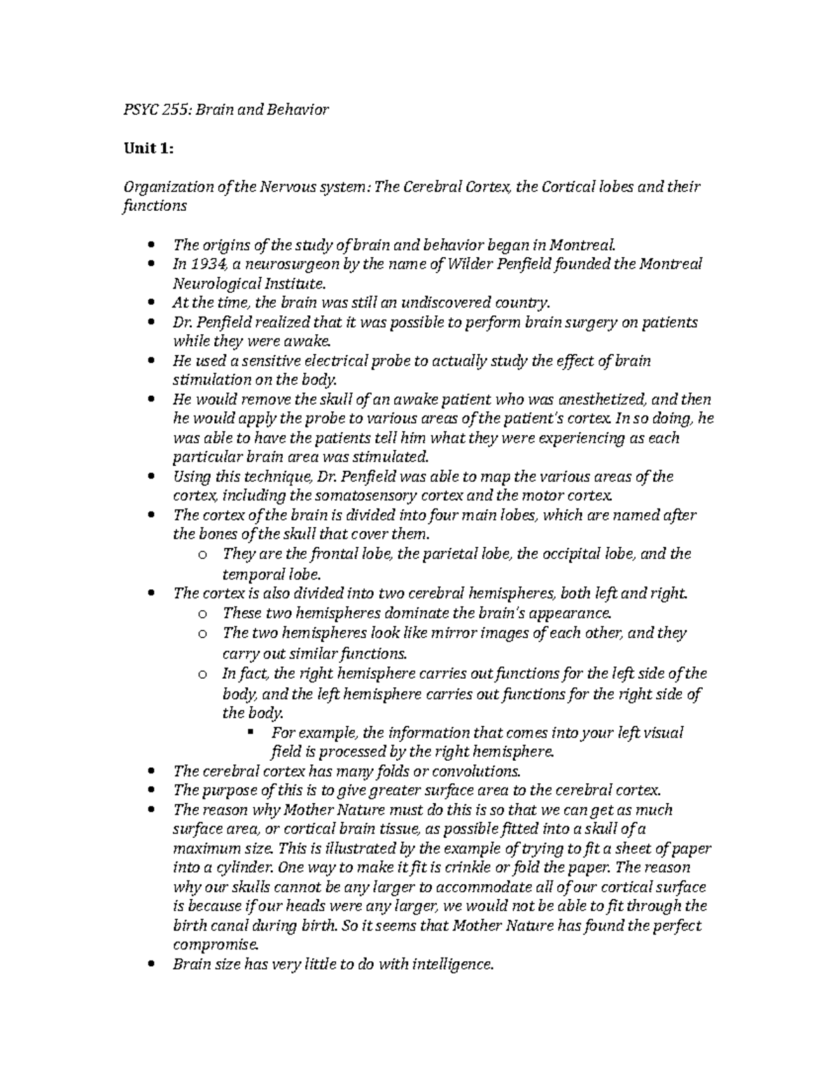 PSYC 255 - LECTURE NOTES - PSYC 255 - Concordia - Studocu