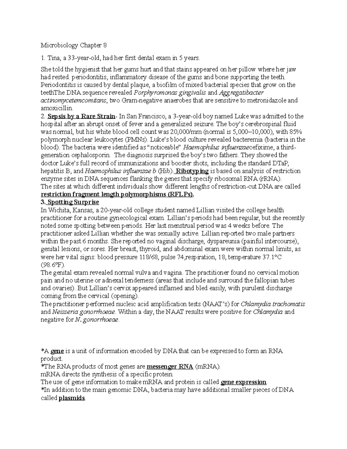 Chapter 8 - Summary Microbiology - Microbiology Chapter 8 1. Tina, a ...