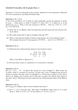 MA20225-sheet 5-2022 - help with exercise sheets for the given lecture notes and problems