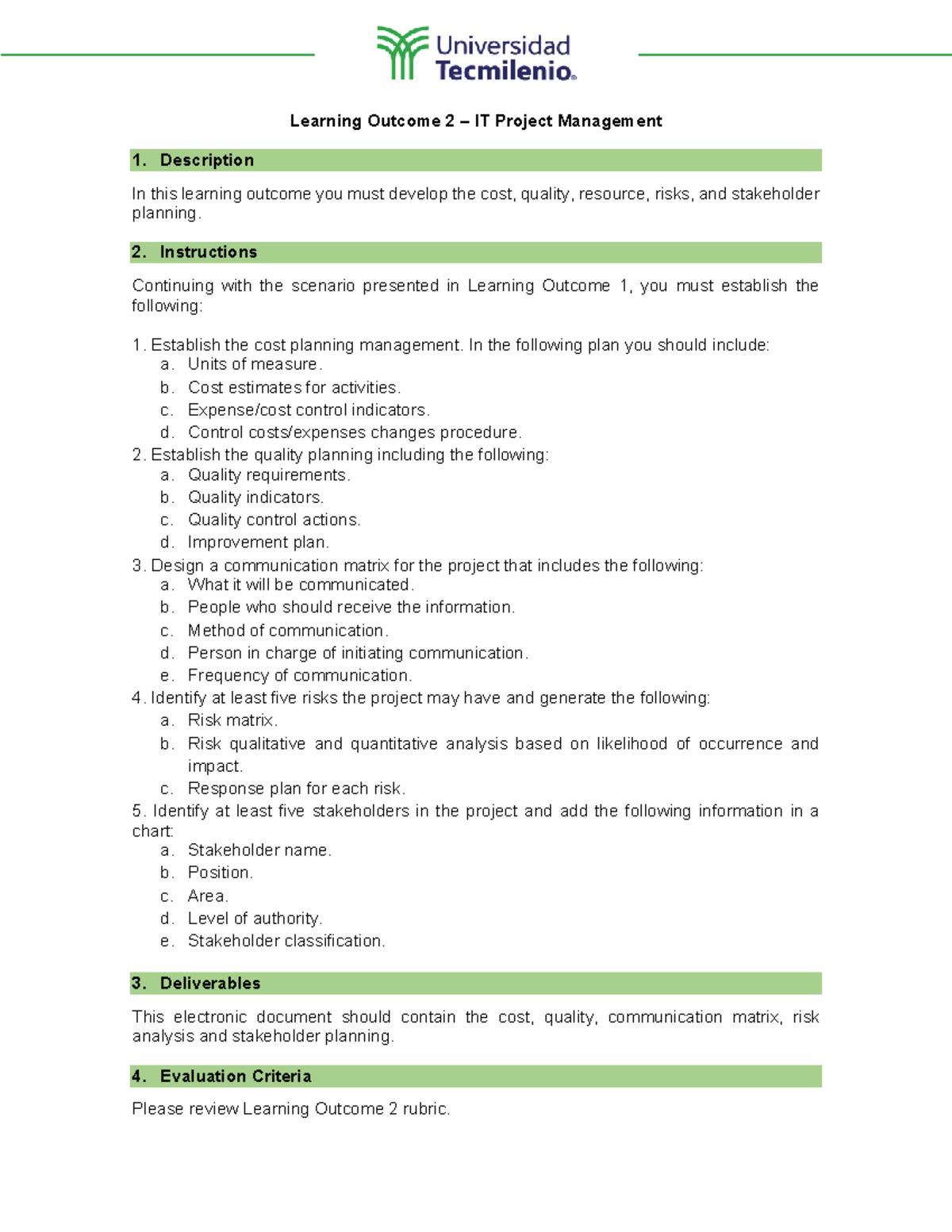 Out2 - Evidencia 2 - Learning Outcome 2 – IT Project Management ...