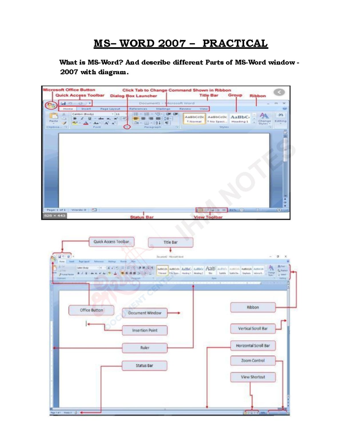 16MS-Word, Ecxel, Powerpoint - MS– WORD 2007 – PRACTICAL What is MS ...