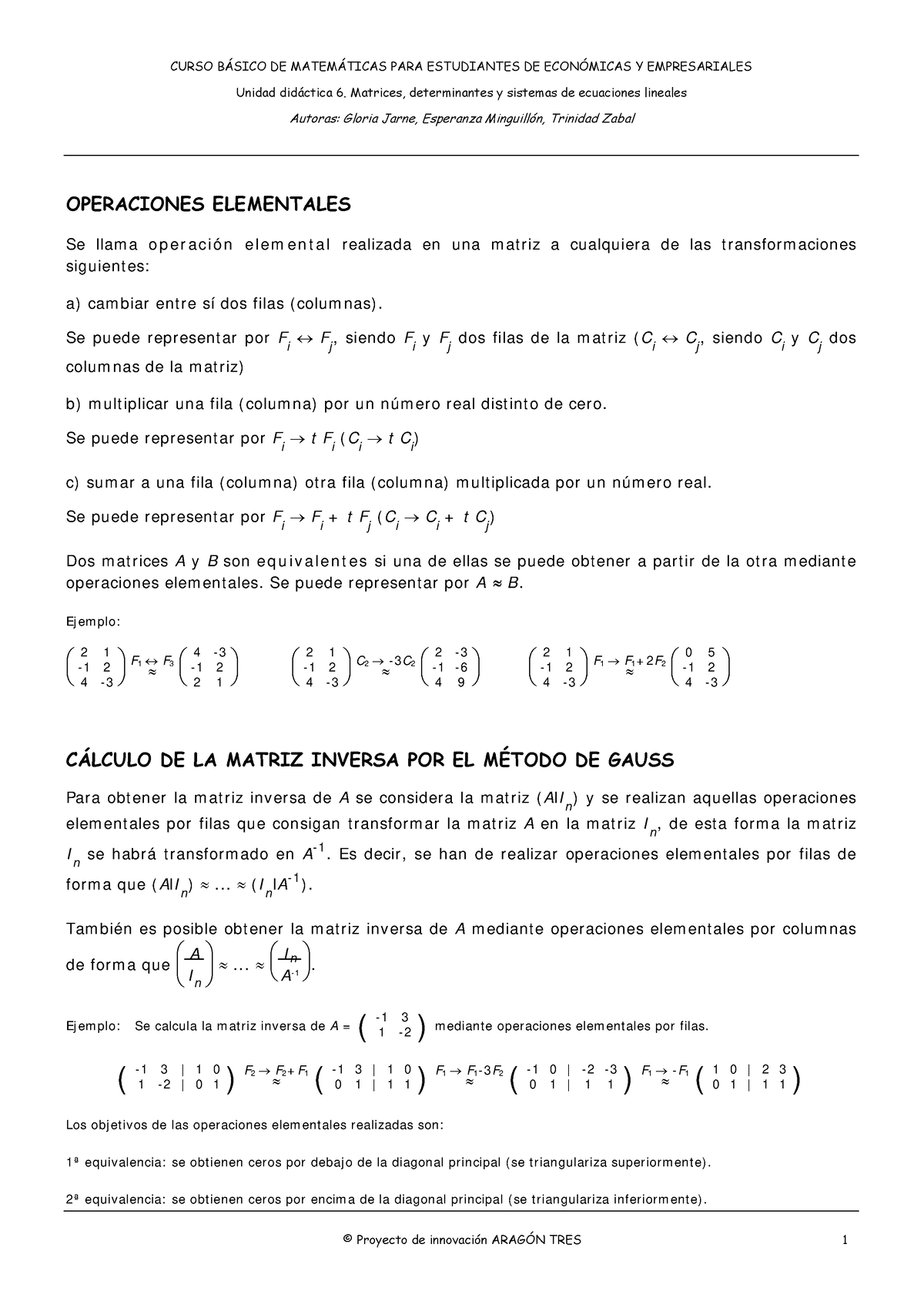 Definiciones - CURSO B¡SICO DE MATEM¡TICAS PARA ESTUDIANTES DE ECON ...