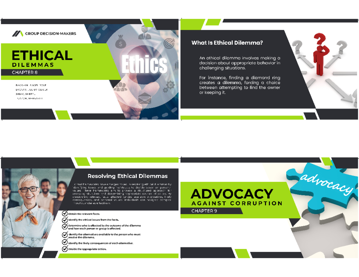 Ethical Dilemma Bs accountancy Studocu