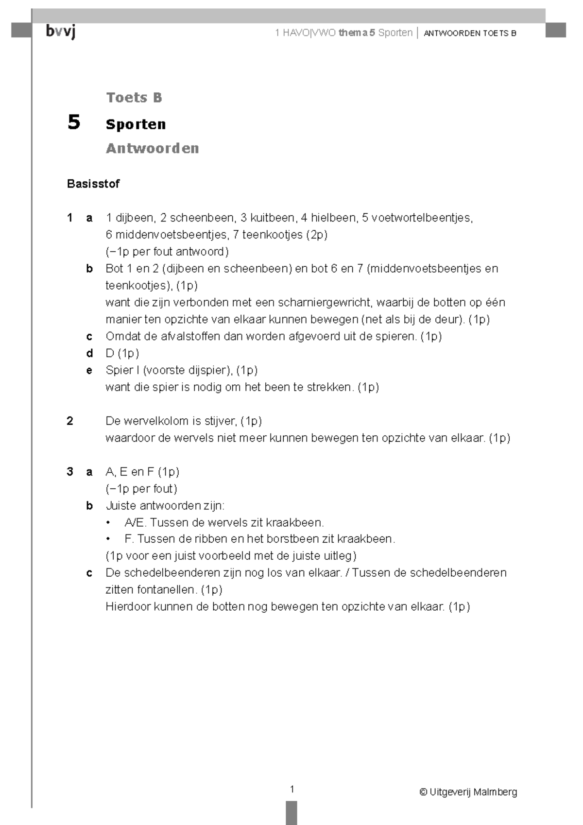 Oefentoets Thema 5 HAVO Antwoordmodel - 1 HAVO|VWO Thema 5 Sporten ...