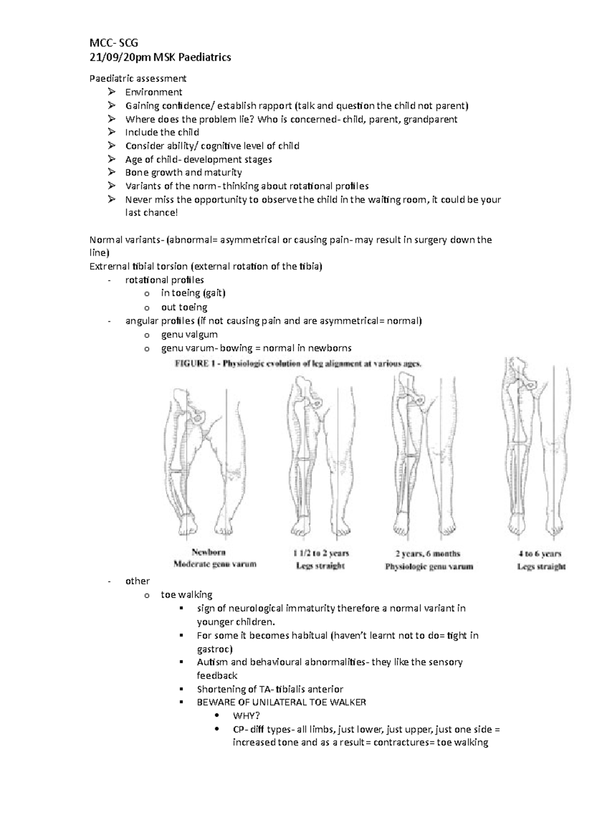 Physiotherapy- MCC paediatric physiotherapy - 21/09/20pm MSK ...