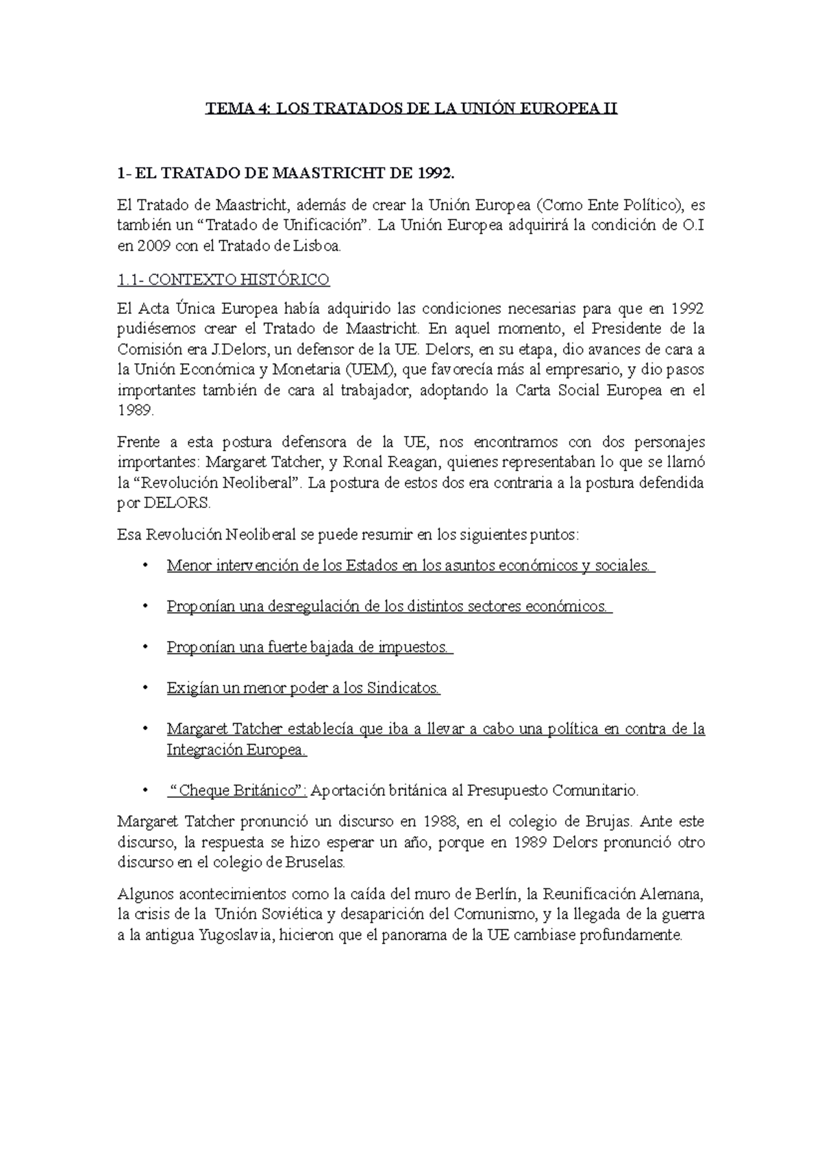 TEMA 4 - LOS Tratados DE LA Unión Europea. Parte II - TEMA 4: LOS ...