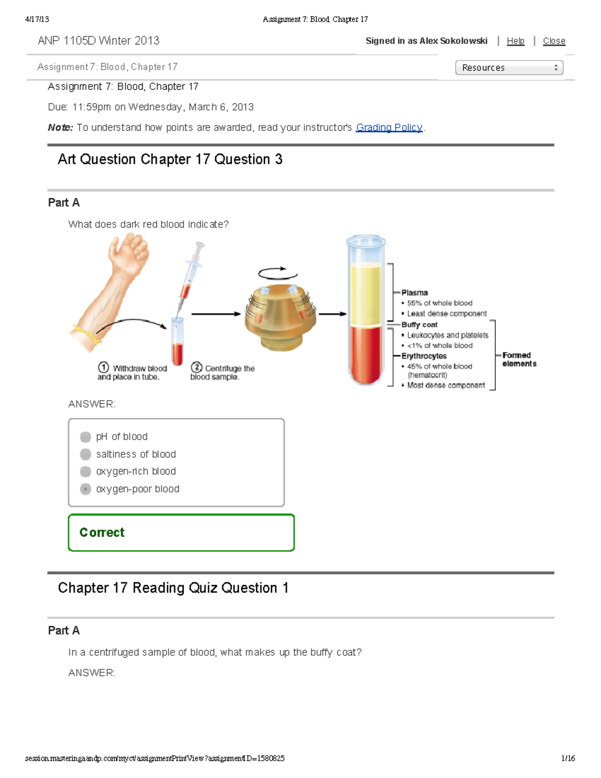 Assignement 7 - Assignment 7: Blood, Chapter Due: 11:59pm on Wednesday ...