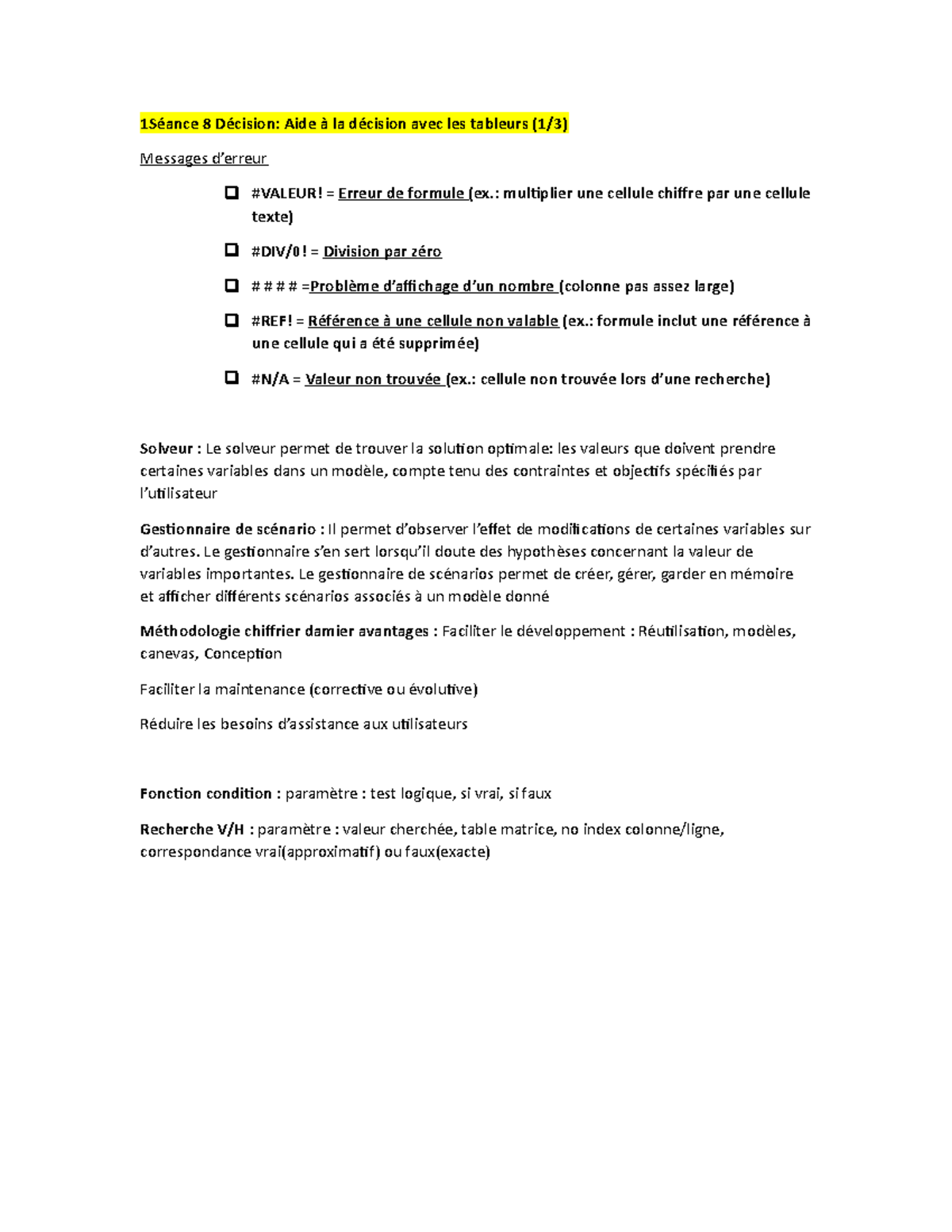 Révision Quiz 2 Met1330 - 1Séance 8 Décision: Aide à la décision avec ...