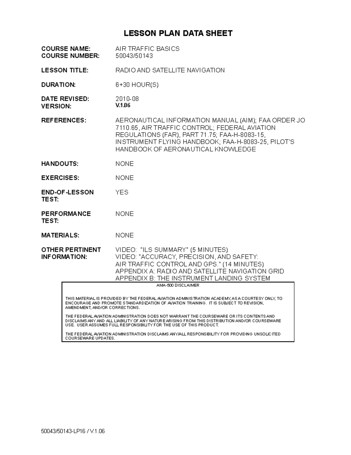 2.3 LP16-Rad Sat Nav - Lecture notes 2.3 - LESSON PLAN DATA SHEET ...