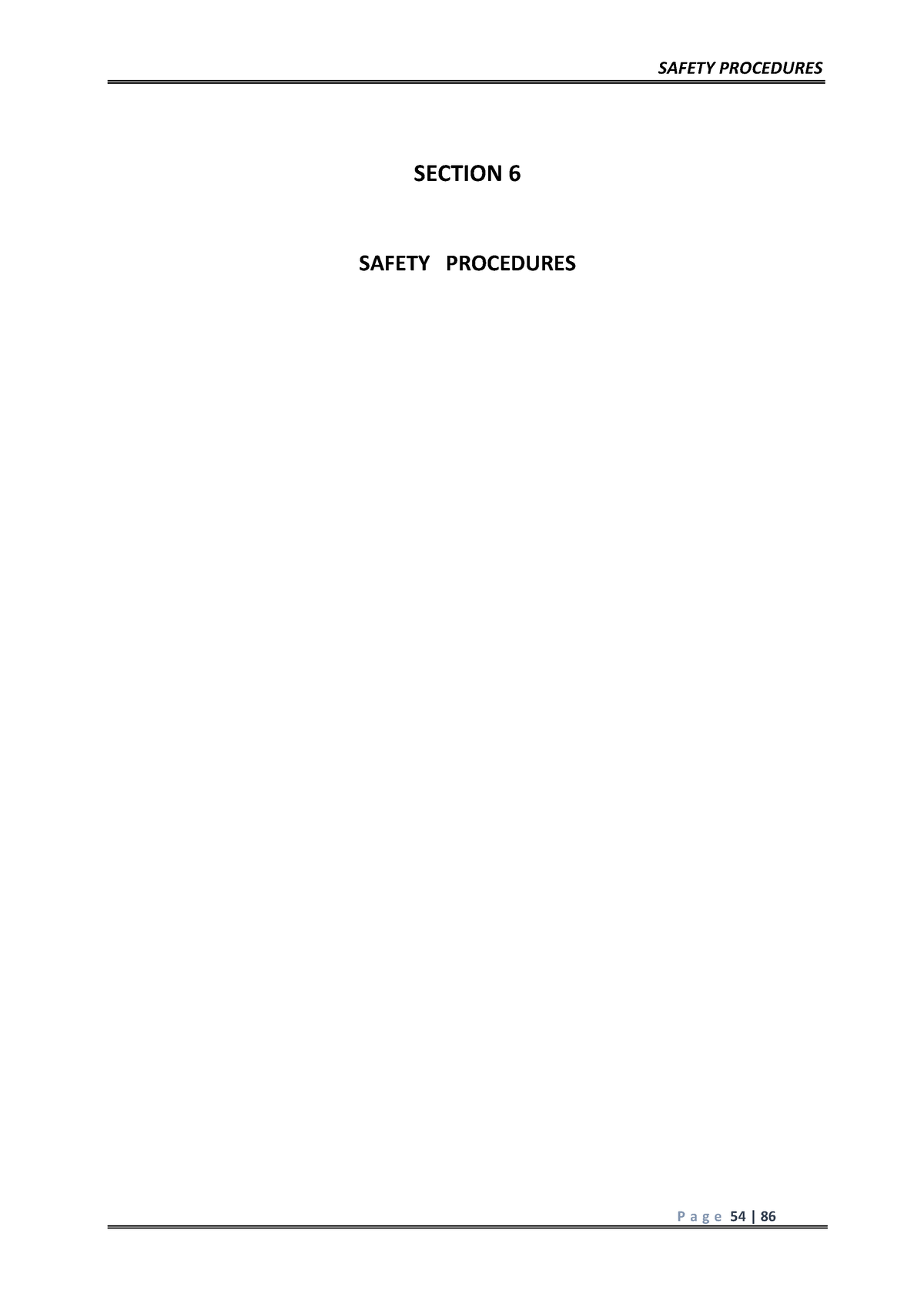 safety and risk - SECTION 6 SAFETY PROCEDURES CONTENTS Title Page 6 ...