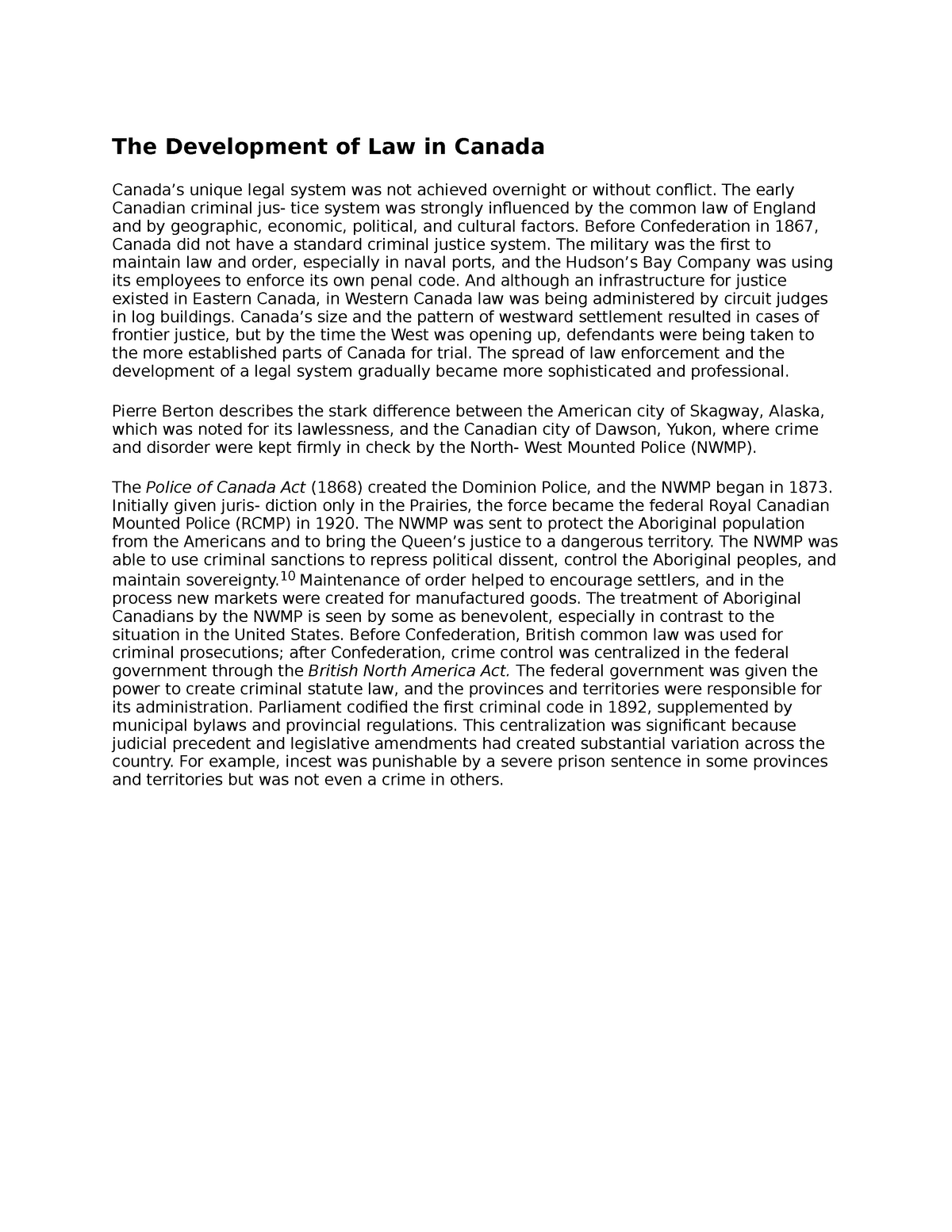 the-development-of-law-in-canada-the-development-of-law-in-canada