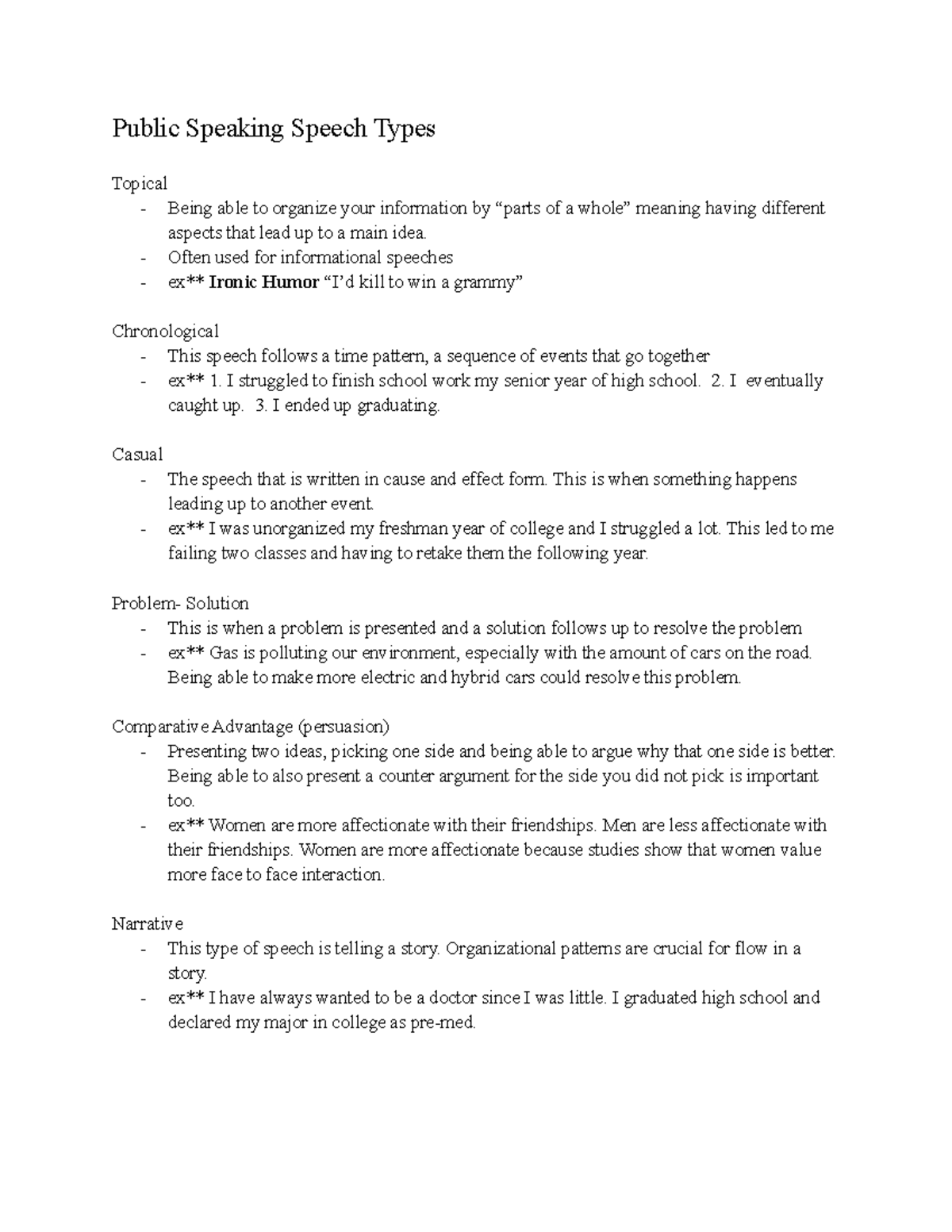 Honors 101 - Public Speaking Notes on Speaking Styles - Public Speaking ...