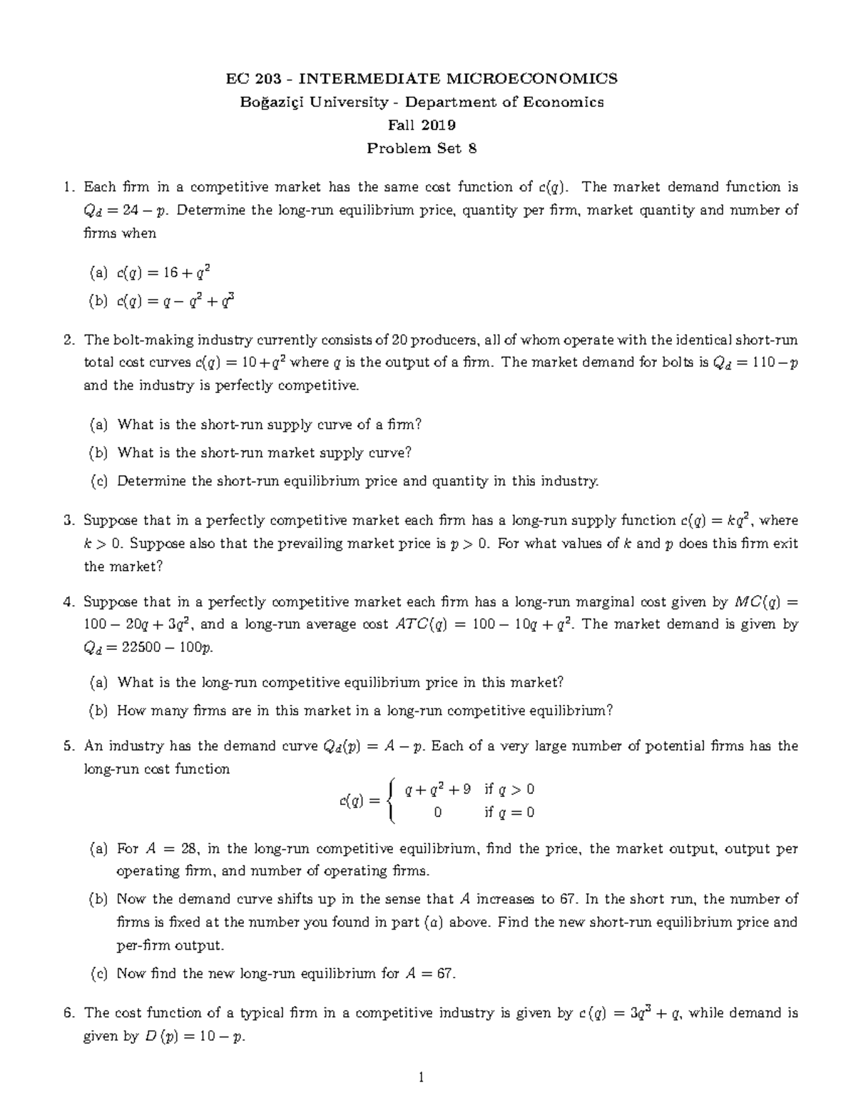 Ec3 Problem Set 8 Studocu