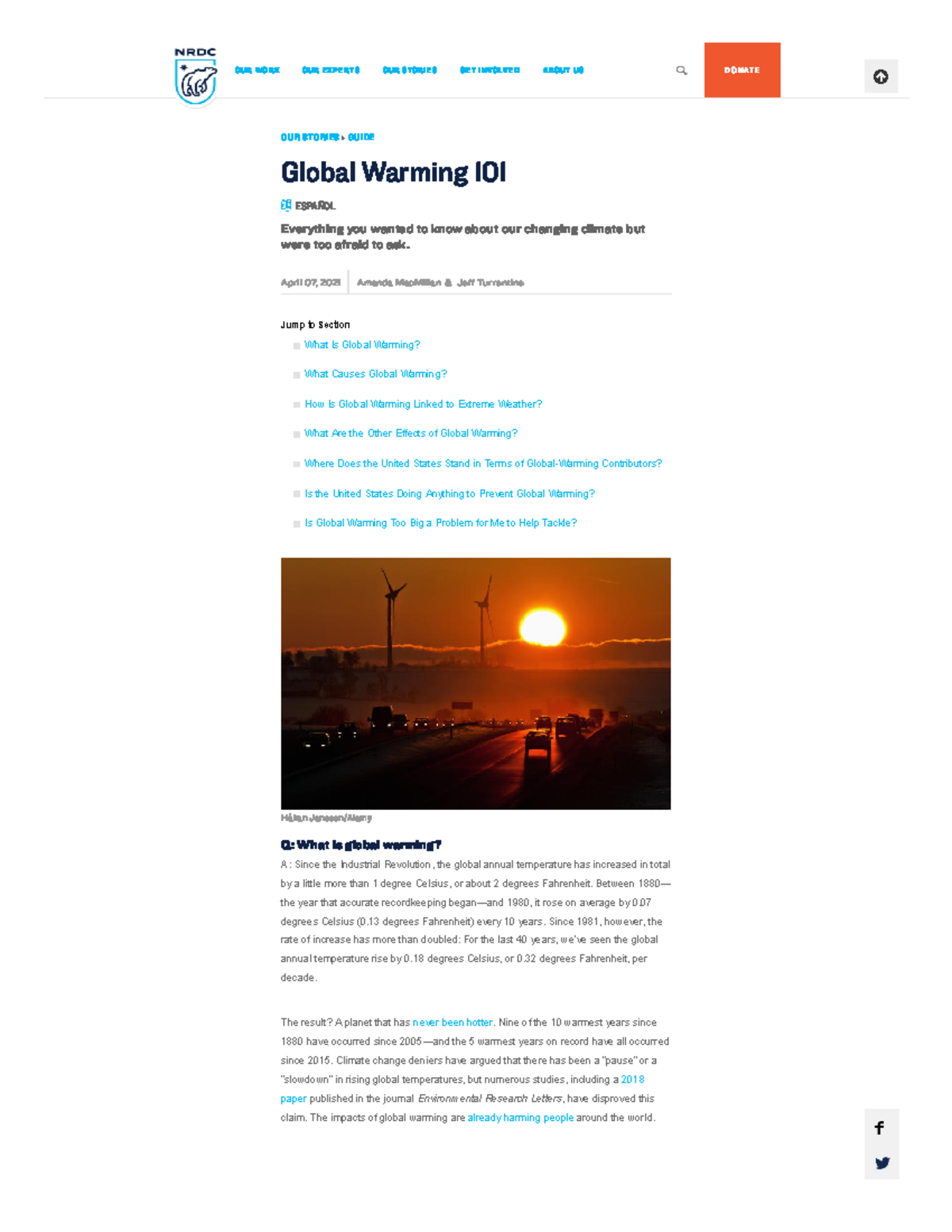 Www nrdc org stories global warming 101 causes - Jump to Section What ...