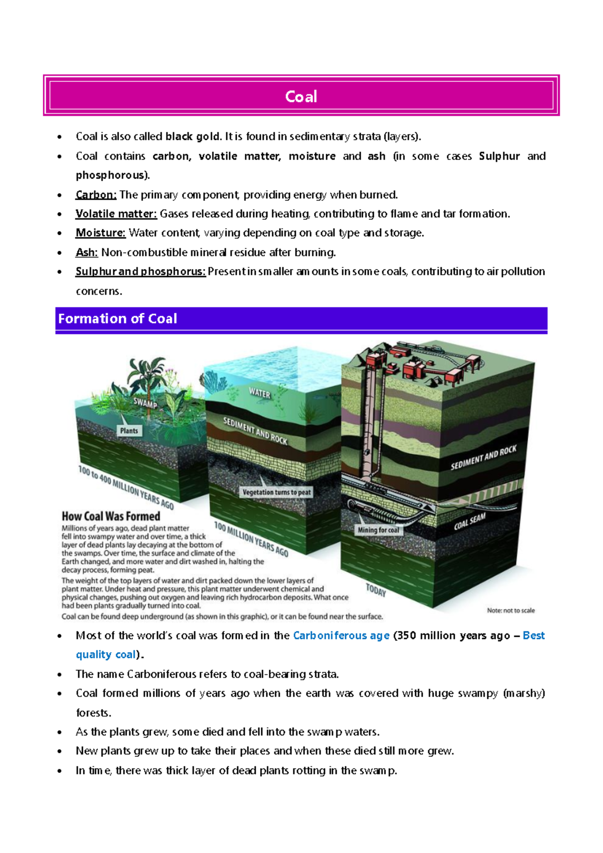 geography enooks Coal Coal is also called black gold. It is found in