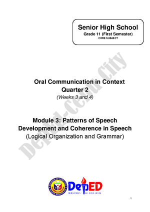 6 Q2 Oral Comm - Oral Communication Module 6 Quarter 2 - Oral 