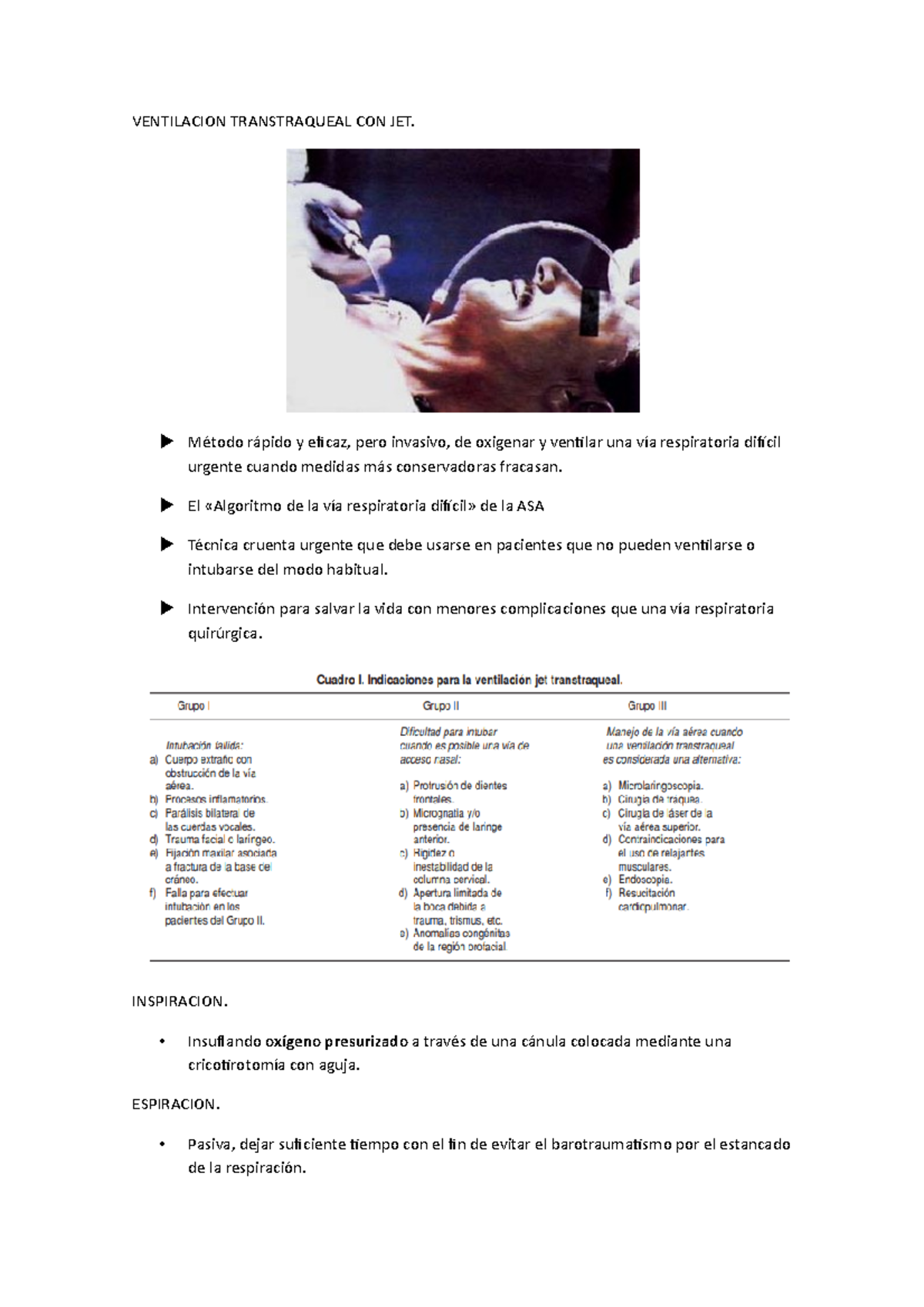 Ventilacion Transtraqueal CON JET - VENTILACION TRANSTRAQUEAL CON JET ...