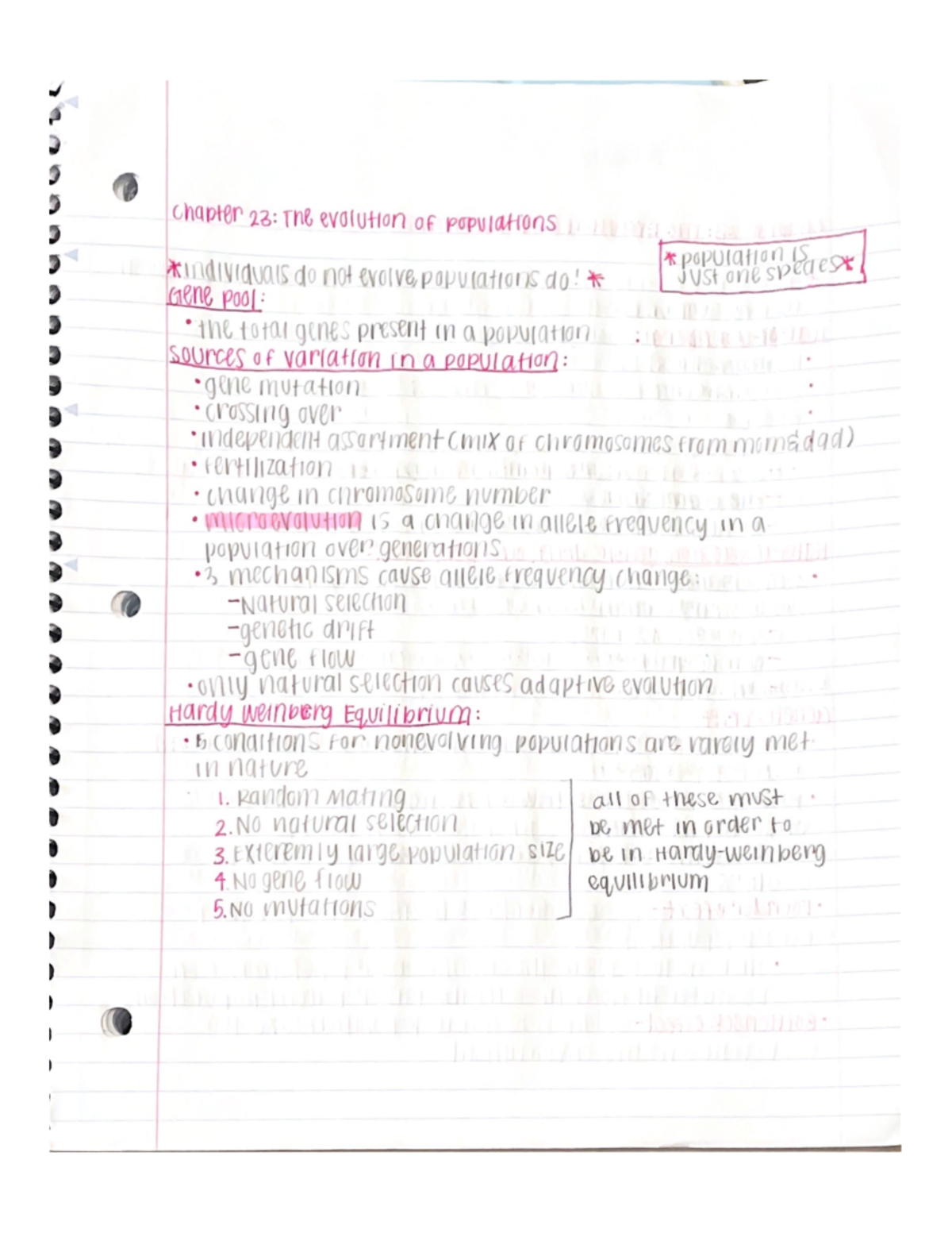 Chapter 23 the evolution of populations - BIOL 111 - Studocu