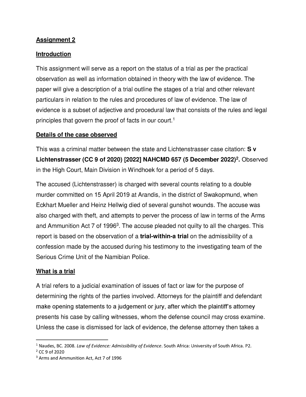 assessing claims and evidence assignment