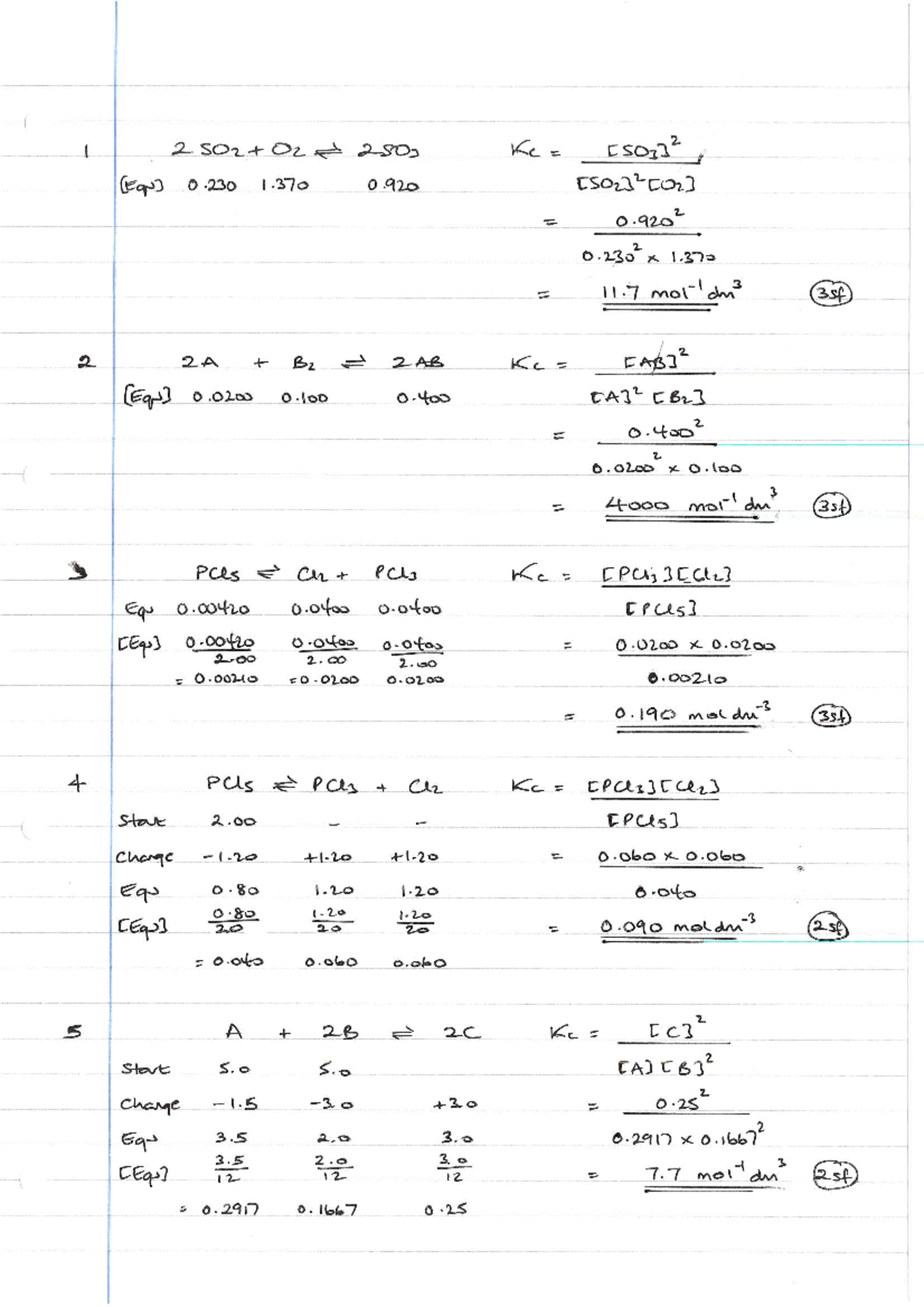 Chemsheets AS 1043 Kc Calculations 1 ANS Btef3 - Studocu