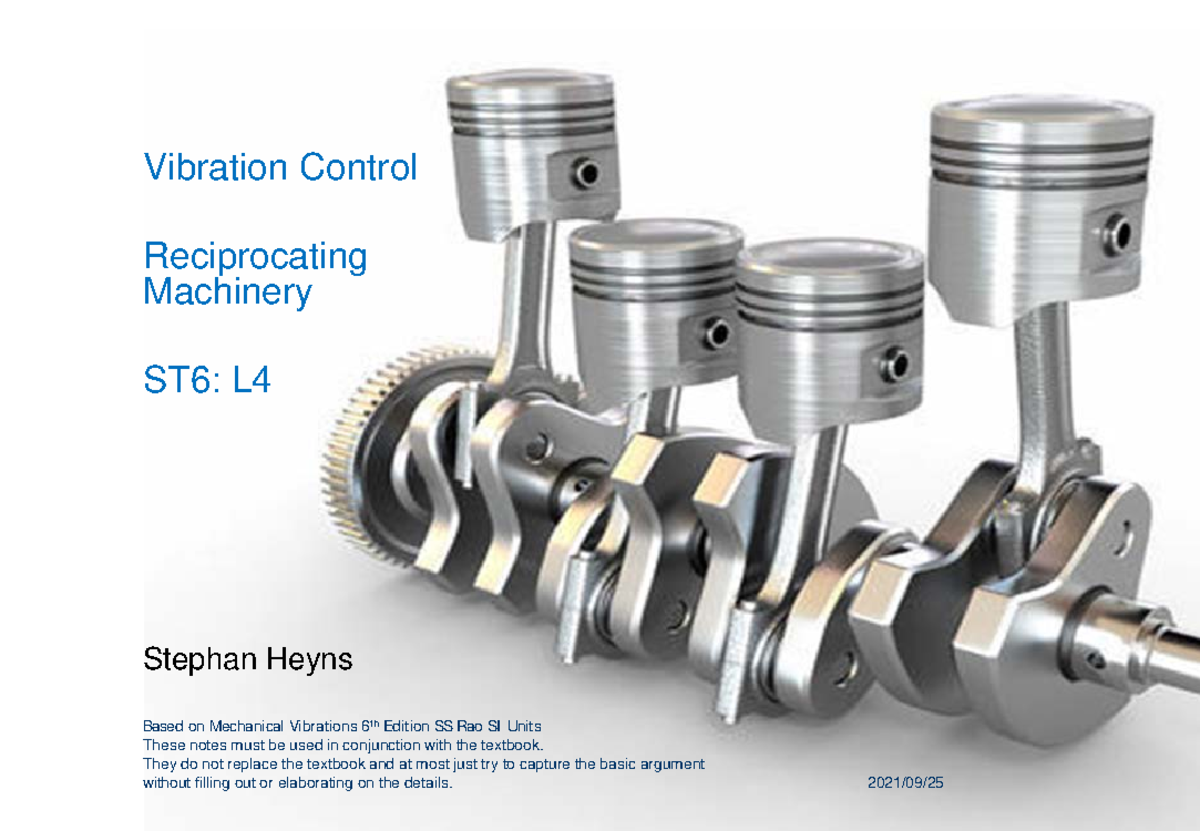 ST6 L4 Vibration Control - Reciprocating Machinery Chapter 09 - MVR 320 ...