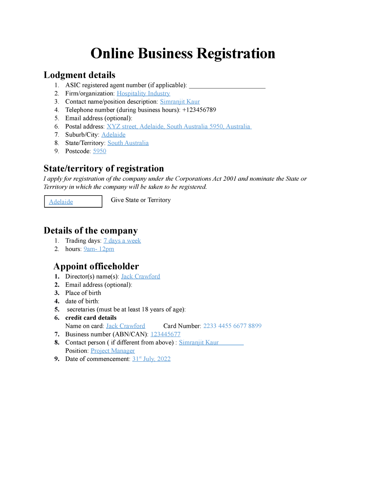 essay about online business registration