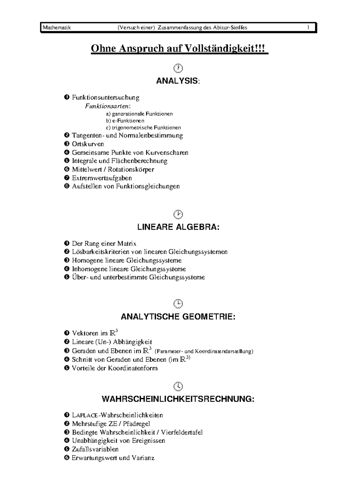 Mathe Abi Zusammenfassung Pdf Abi mathe zusammenfassung 1 - Ohne Anspruch auf Vollständigkeit