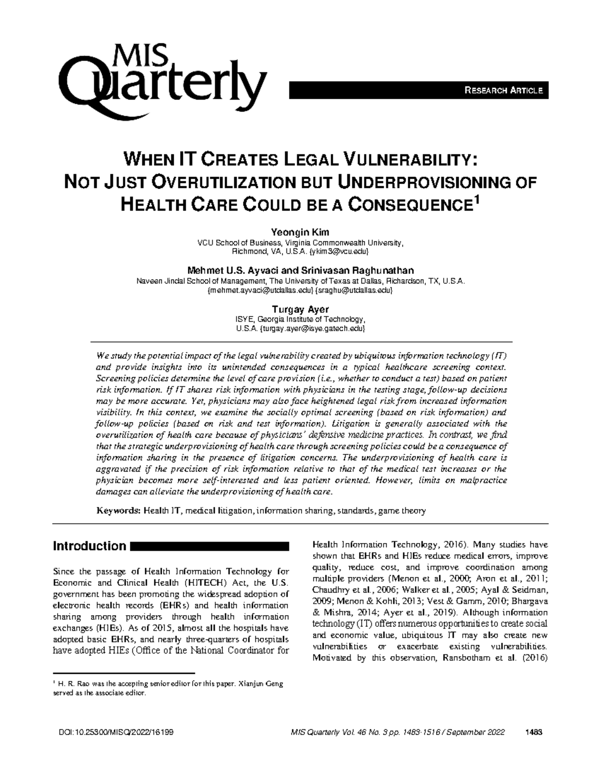07 16199 RA Ayvaci - Random doc - RESEARCH ARTICLE DOI:10/MISQ/202 2 / ...