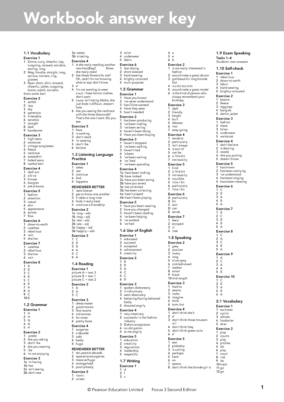 524550186 Focus 3 2E Workbook Answers - 1 1 Vocabulary Exercise 1 1 Emma:  curly, cheerful, top, - Studocu