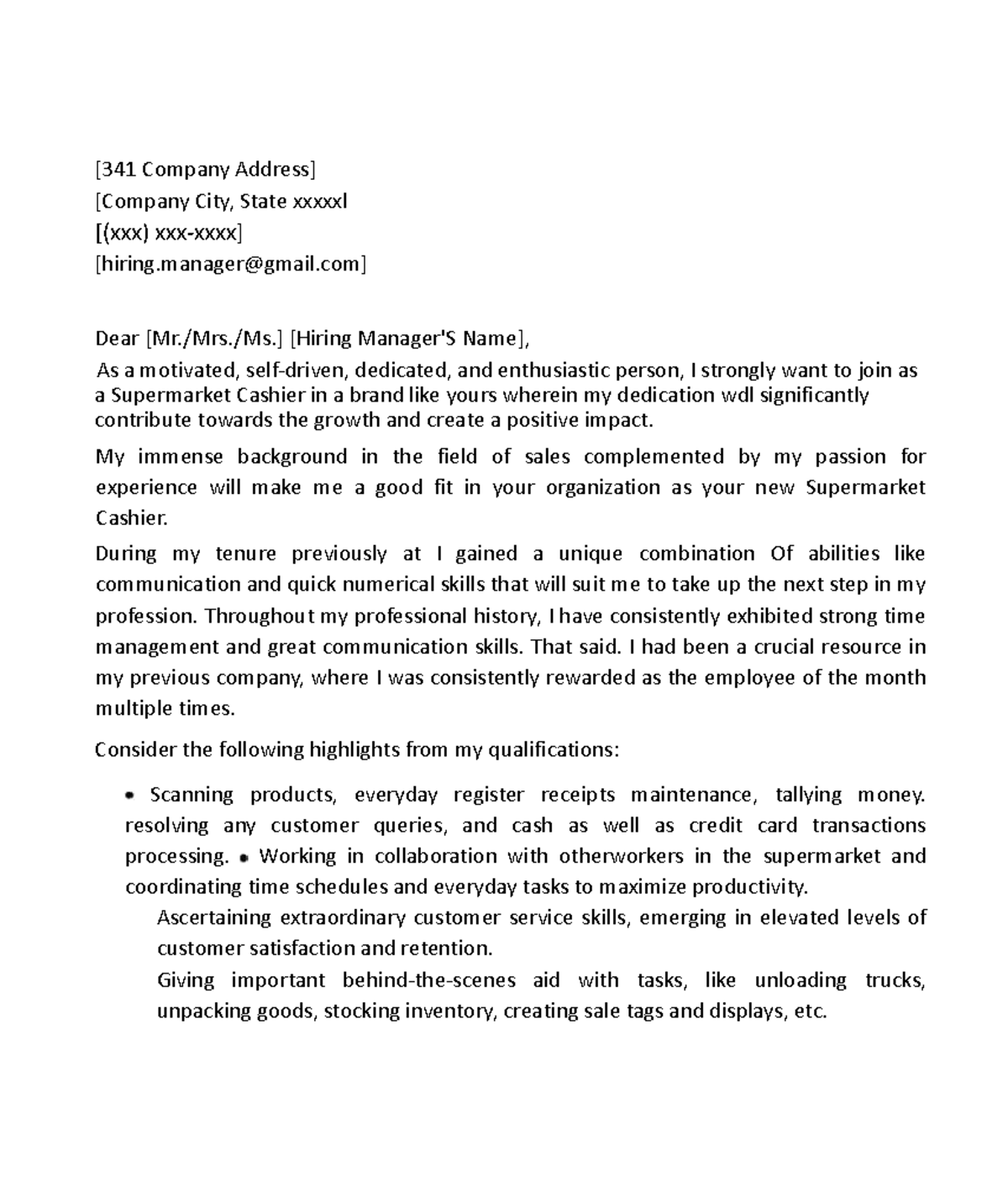 Application letter - Thesis - [341 Company Address] [Company City ...