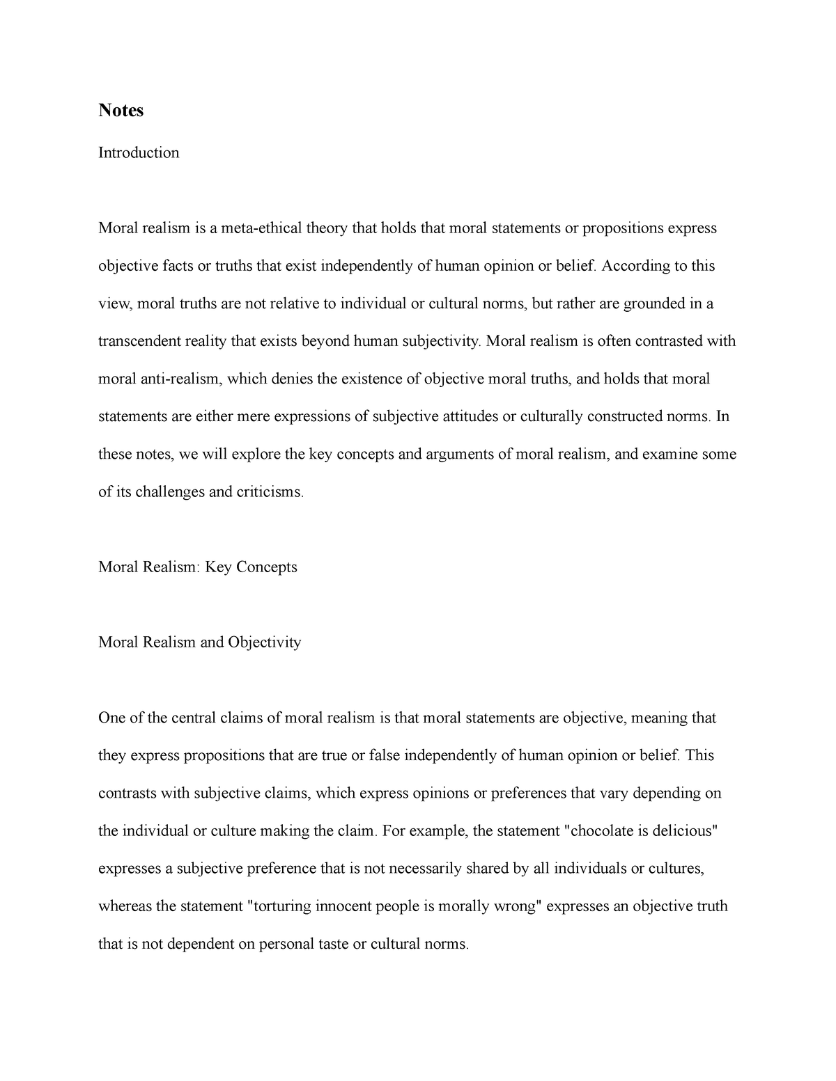 moral realism definition essay