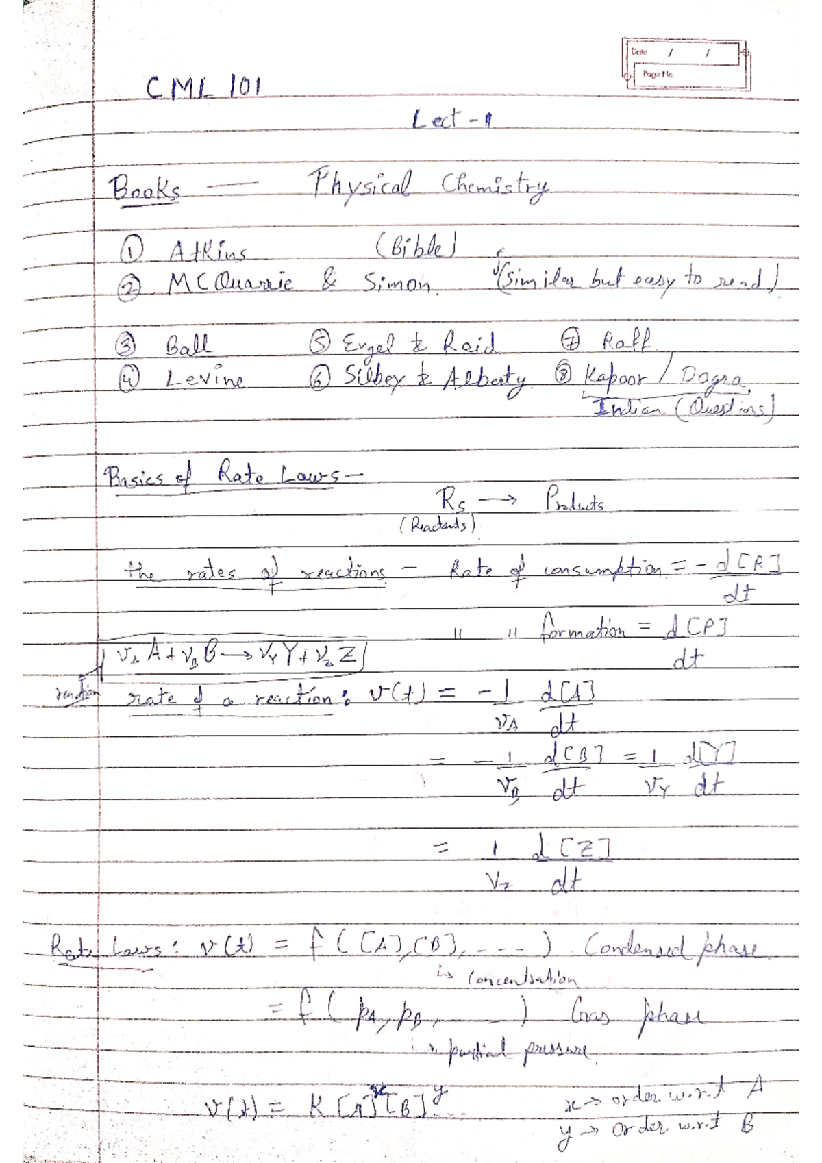 CML notes - Chemical Engineering - Studocu