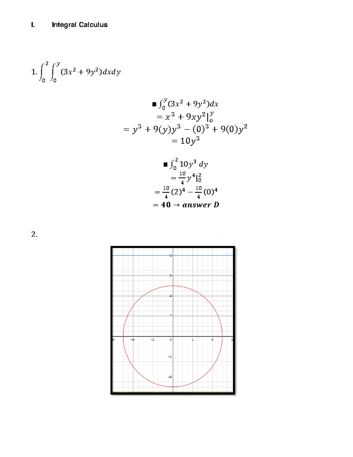 Integral Calculus and Differential Equations Examples - I. Integral ...